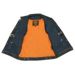 Milwaukee Leather DM1331 Men’s Blue Denim Motorcycle Biker Riders Vest w/ Shirt Style Collar - Image 4