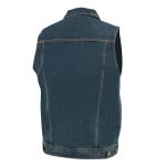 Milwaukee Leather DM1331 Men’s Blue Denim Motorcycle Biker Riders Vest w/ Shirt Style Collar - Image 6