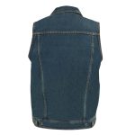 Milwaukee Leather DM1331 Men’s Blue Denim Motorcycle Biker Riders Vest w/ Shirt Style Collar - Image 2