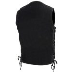 Milwaukee Leather DM1360 Men’s Classic Black Denim Motorcycle Biker Riders Vest w/ Adjustable Side Laces - Image 9