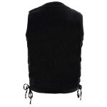 Milwaukee Leather DM1360 Men’s Classic Black Denim Motorcycle Biker Riders Vest w/ Adjustable Side Laces - Image 2