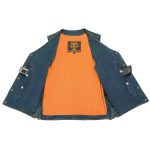Milwaukee Leather DM1360 Men’s Classic Blue Denim Motorcycle Biker Riders Vest w/ Adjustable Side Laces - Image 6