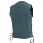 Milwaukee Leather DM1360 Men’s Classic Blue Denim Motorcycle Biker Riders Vest w/ Adjustable Side Laces - Image 9