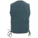 Milwaukee Leather DM1360 Men’s Classic Blue Denim Motorcycle Biker Riders Vest w/ Adjustable Side Laces - Image 2