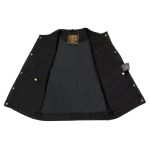 Biker’s Edge DM1937 Men’s Black Snap Front Denim Club Style Motorcycle Biker Rider Vest - Image 4