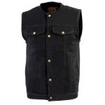 Biker’s Edge DM1937 Men’s Black Snap Front Denim Club Style Motorcycle Biker Rider Vest - Image 6