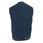 Biker’s Edge DM1937 Men’s Blue Snap Front Denim Club Style Motorcycle Biker Rider Vest - Image 2