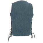 Milwaukee Leather DM1989 Men’s Blue Denim ’10 Pocket’ Motorcycle Bikers Rider Vest with Side Laces - Image 2
