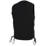 Milwaukee Leather DM1990 Men’s Black 10 Pocket Side Lace Denim Vest - Image 2