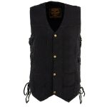 Milwaukee Leather DM1990 Men’s Black 10 Pocket Side Lace Denim Vest - Image 6
