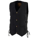 Milwaukee Leather DM1990 Men’s Black 10 Pocket Side Lace Denim Vest - Image 5