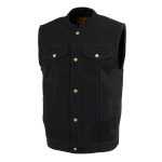 Milwaukee Leather DM2238 Men’s Classic Black Denim Club Style Vest with Snap Button Closure - Image 7