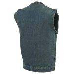 Milwaukee Leather DM2238 Men’s Classic Blue Denim Club Style Vest with Snap Button Closure - Image 5