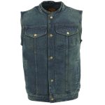 Milwaukee Leather DM2238 Men’s Classic Blue Denim Club Style Vest with Snap Button Closure - Image 7