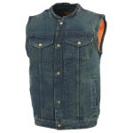 Milwaukee Leather DM2238 Men’s Classic Blue Denim Club Style Vest with Snap Button Closure - Image 6