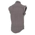 Milwaukee Leather DM4004 Men’s Grey Lightweight Denim Shirt with Sleeveless Frayed Cut Off - Image 4
