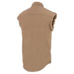Milwaukee Leather DM4005 Men’s Beige Lightweight Denim Shirt with Frayed Cut Off Sleeveless - Image 4