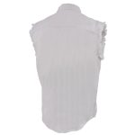 Milwaukee Leather DM4006 Men’s White Denim Lightweight Shirt with Sleeveless Frayed Cut Off - Image 4