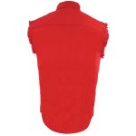 Milwaukee Leather DM4007 Men’s Red Lightweight Denim Shirt with Frayed Cut Off Sleeveless - Image 7