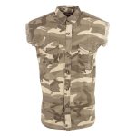 Milwaukee Leather DM4009 Men’s Sand Lightweight Denim Shirt with with Frayed Cut Off Sleeveless Look - Image 5