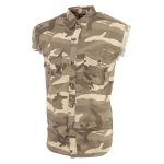 Milwaukee Leather DM4009 Men’s Sand Lightweight Denim Shirt with with Frayed Cut Off Sleeveless Look - Image 6