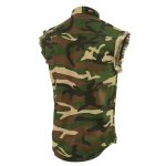 Milwaukee Leather DM4010 Men’s Camo Lightweight Denim Shirt with Vintage and Frayed Sleeveless Look - Image 4
