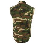 Milwaukee Leather DM4010 Men’s Camo Lightweight Denim Shirt with Vintage and Frayed Sleeveless Look - Image 2