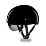 Close Out Daytona Helmets DS8-A ‘Skull Cap’ Gloss Black Half Face Helmet with Inner Shield
