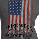 Hot Leathers EDL1063 Women’s 2023 Daytona Bike Week Bling Bike Grey T-Shirt - Image 3