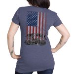 Hot Leathers EDL1064 Women’s 2023 Daytona Bike Week Bling Bike Heather Blue T-Shirt - Image 3