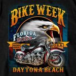 Hot Leathers EDM1184 Men’s 2023 Daytona Beach Bike Week Eagle Bike Black T-Shirt - Image 4