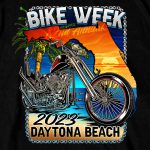 Hot Leathers EDM1186 Men’s 2023 Daytona Bike Week Florida Chopper Black T-Shirt - Image 4