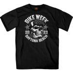 Hot Leathers EDM1190 Men’s 2023 Daytona Bike Week SnapBack Skull T-Shirt - Image 2