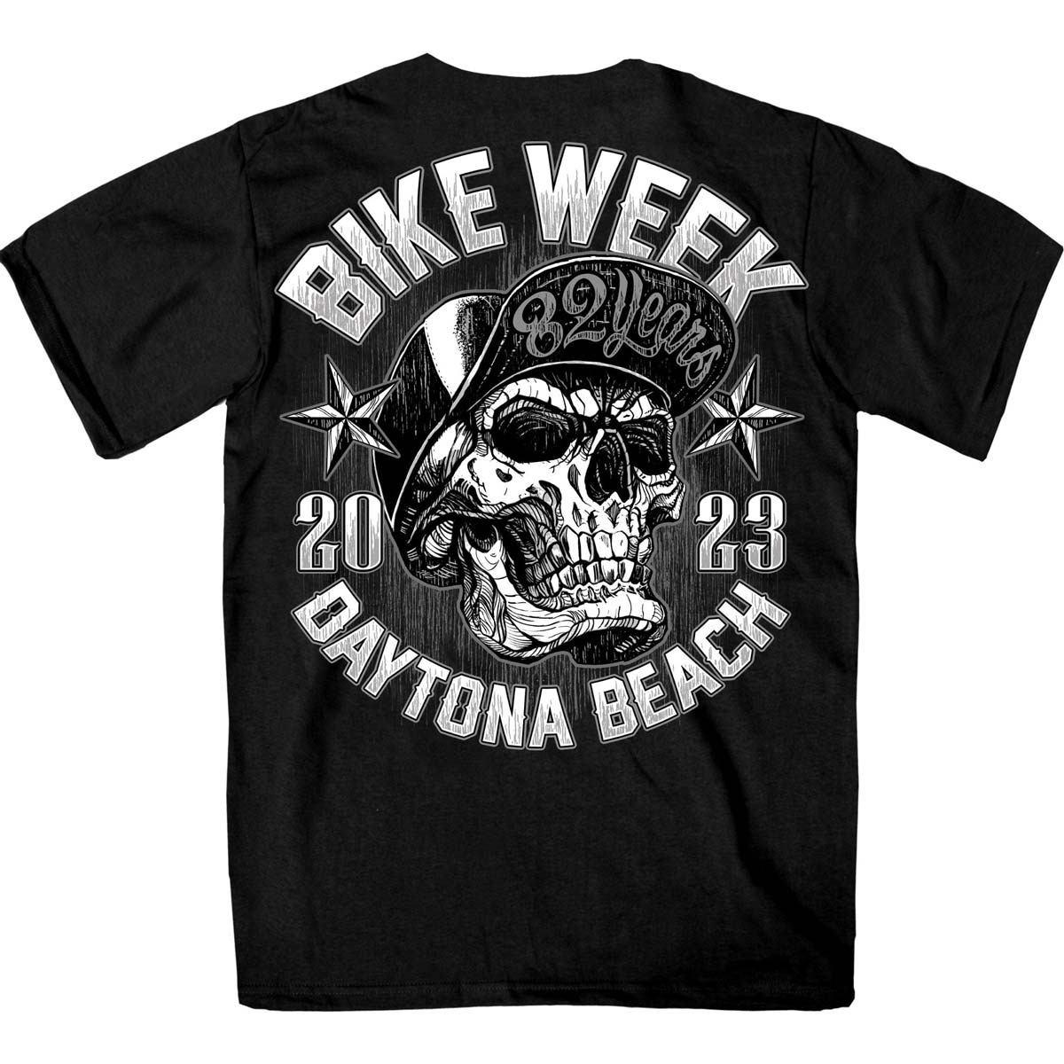 Hot Leathers EDM1190 Men’s 2023 Daytona Bike Week SnapBack Skull T-Shirt
