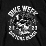 Hot Leathers EDM1190 Men’s 2023 Daytona Bike Week SnapBack Skull T-Shirt - Image 3