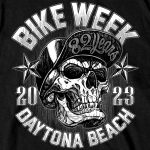 Hot Leathers EDM1190 Men’s 2023 Daytona Bike Week SnapBack Skull T-Shirt - Image 4
