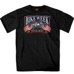 Hot Leathers EDM1192 Men’s 2023 Daytona Beach Vintage Patriot Black T-Shirt - Image 2