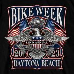 Hot Leathers EDM1192 Men’s 2023 Daytona Beach Vintage Patriot Black T-Shirt - Image 4