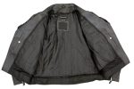 Genuine Leather EL1055 Men’s Black Classic Vented ‘Braided’ Moto Jacket with Utility Pocket - Image 3