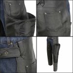 Event Biker EL1117BO Black Real Premium Leather Motorcycle Chaps for Men – Premium Leather Riding Chaps - Image 5