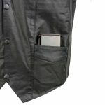 Event Leather EL1310GO Men’s Black Leather Classic Snap Button Biker Vest - Image 7