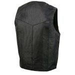 Event Leather EL1310GO Men’s Black Leather Classic Snap Button Biker Vest - Image 9