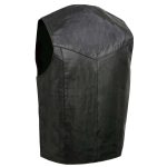 Event Leather EL1310GO Men’s Black Leather Classic Snap Button Biker Vest - Image 8