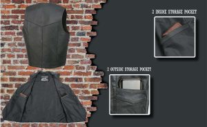 Event Leather EL1310GO Men’s Black Leather Classic Snap Button Biker Vest - Image 4