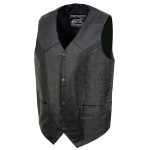 Event Leather EL1310GO Men’s Black Leather Classic Snap Button Biker Vest - Image 10
