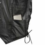 Event Leather EL1315 Men’s Club Style Black Leather Motorcycle Riders Vest w/ Side Lace – Riding Club - Image 8