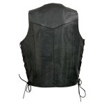 Event Leather EL1315 Men’s Club Style Black Leather Motorcycle Riders Vest w/ Side Lace – Riding Club - Image 10