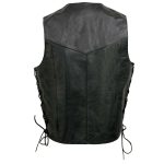 Event Leather EL1315 Men’s Club Style Black Leather Motorcycle Riders Vest w/ Side Lace – Riding Club - Image 5