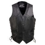 Event Leather EL1315 Men’s Club Style Black Leather Motorcycle Riders Vest w/ Side Lace – Riding Club - Image 14