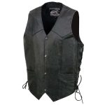 Event Leather EL1315 Men’s Club Style Black Leather Motorcycle Riders Vest w/ Side Lace – Riding Club - Image 13